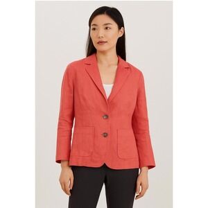 Pure Collection Jacket Womens 6 Linen Blazer Casual Smart Preppy Minimalist $148